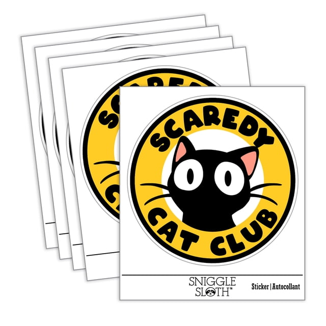 Scaracat Sticker Scaredy Cat Club Car Window Bumper Water Bottle Phone Tablet Laptop ...