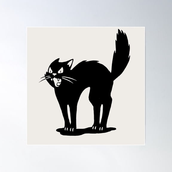 Scaredy Cat Poster Wall Art, Modern Wall Decor For Living Room Bedroom, 16x16 UNFRAMED