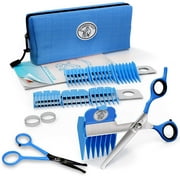Scaredy Cut Silent Pet Grooming Kit Right-Handed Blue 4.5" Safety Scissor Included Quiet Alternative to Electric Clippers for Sensitive Cats & Dogs