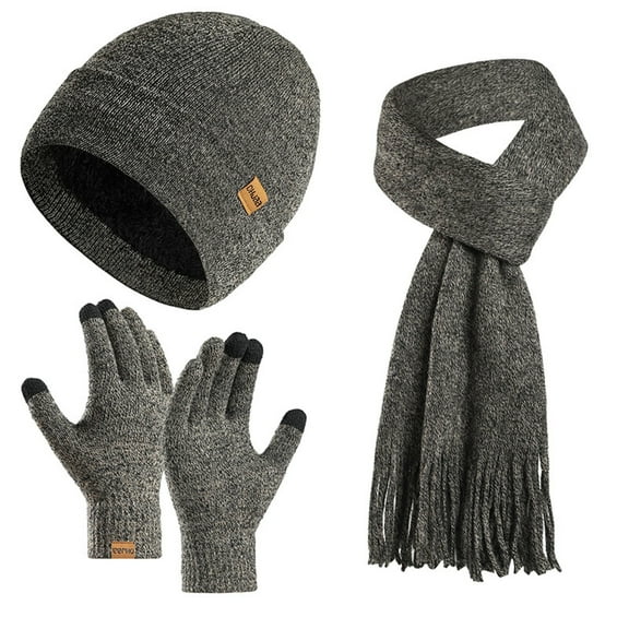 Scarf Beanie Hat Scarf Touchscreen Gloves Neck Warmer Set With Knit Lined Hat And Scarf Set Women Light Gray One Size