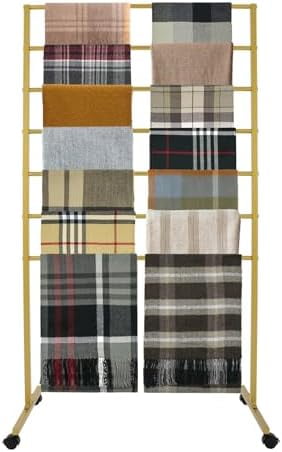 Scarf Display Stand, 7 Tier Metal Scarf Holder Organizer Movable ...