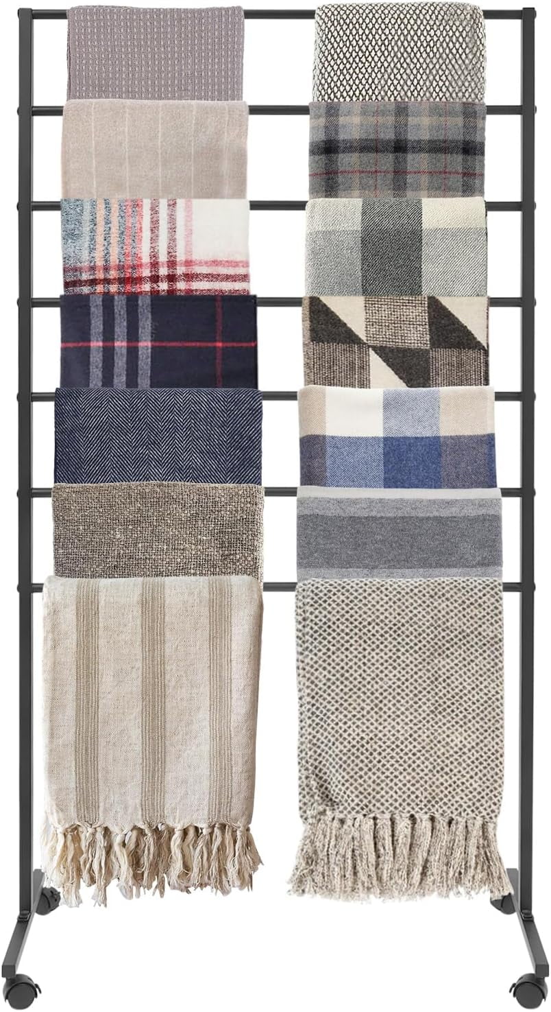 Scarf Display Stand, 7 Tier Metal Scarf Holder Organizer Movable ...