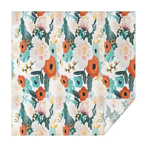 Pioneer Flower Floral Print Pattern Square Tablecloth,Waterproof Square Table Cover,Wipeable Spillproof Washable Table Cover for Home Kitchen Party Decor 42"X42"(107x107cm)