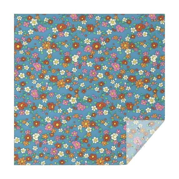 Pioneer Flower Floral Print Pattern Square Tablecloth,Waterproof Square Table Cover,Wipeable Spillproof Washable Table Cover for Home Kitchen Party Decor 42"X42"(107x107cm)