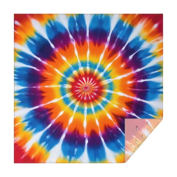 Rainbow Tie Dye Sunburst Square Tablecloth,Waterproof Square Table Cover,Wipeable Spillproof Washable Table Cover for Home Kitchen Party Decor 42"X42"(107x107cm)