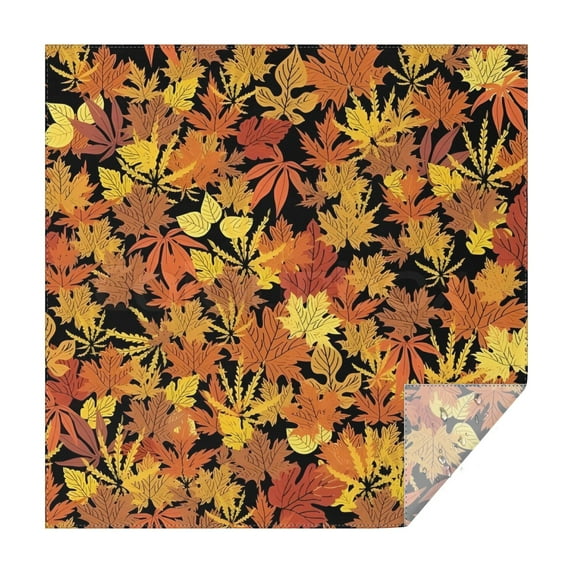Autumn Fall Leaves Pattern Square Tablecloth,Waterproof Square Table Cover,Wipeable Spillproof Washable Table Cover for Home Kitchen Party Decor 52"x52"(132x132cm)
