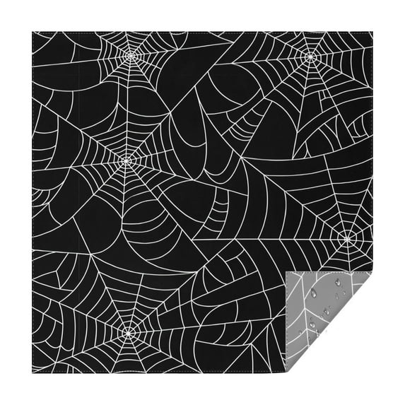 Halloween Spider Webs Square Tablecloth,Waterproof Square Table Cover,Wipeable Spillproof Washable Table Cover for Home Kitchen Party Decor 52"x52"(132x132cm)