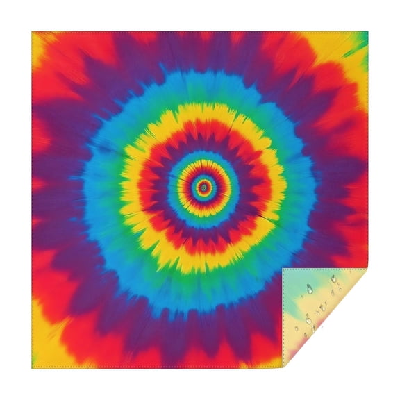Colorful Rainbow Tie Dye Spiral Pattern Square Tablecloth,Waterproof Square Table Cover,Wipeable Spillproof Washable Table Cover for Home Kitchen Party Decor 52"x52"(132x132cm)