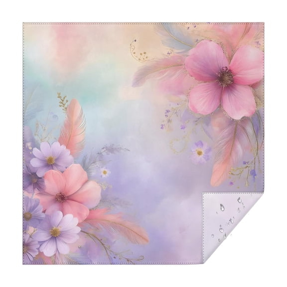 Delicate Floral Watercolor Pattern Square Tablecloth,Waterproof Square Table Cover,Wipeable Spillproof Washable Table Cover for Home Kitchen Party Decor 42"X42"(107x107cm)