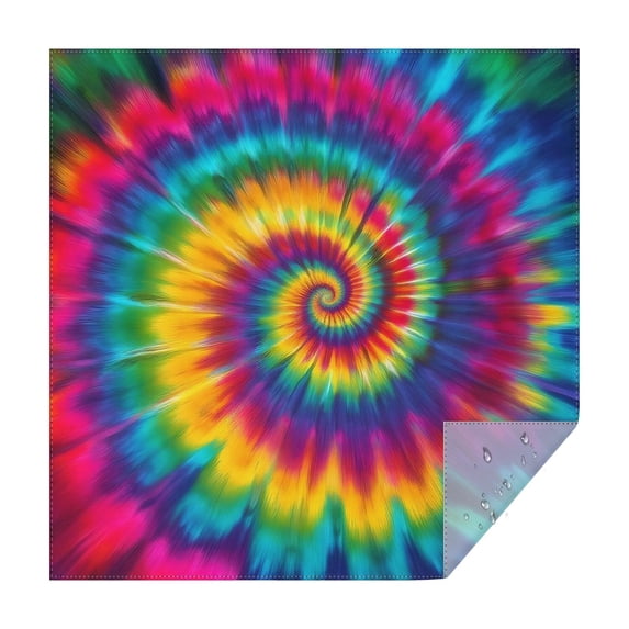 Rainbow Tie Dye Mandala Pattern Square Tablecloth,Waterproof Square Table Cover,Wipeable Spillproof Washable Table Cover for Home Kitchen Party Decor 42"X42"(107x107cm)