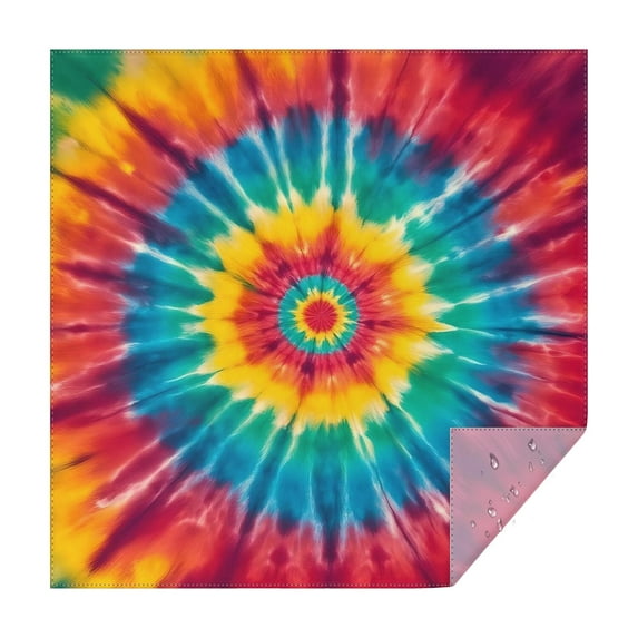 Colorful Tie Dye Mandala Pattern Square Tablecloth,Waterproof Square Table Cover,Wipeable Spillproof Washable Table Cover for Home Kitchen Party Decor 42"X42"(107x107cm)