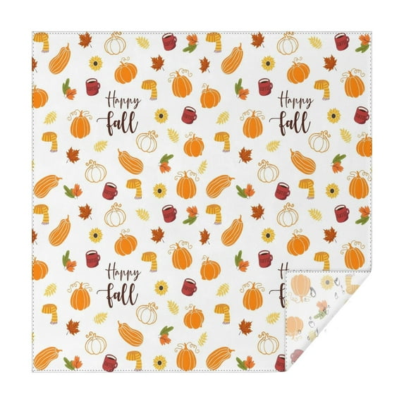 Happy Fall Pattern Square Tablecloth,Waterproof Square Table Cover,Wipeable Spillproof Washable Table Cover for Home Kitchen Party Decor 42"X42"(107x107cm)