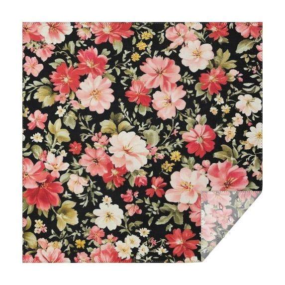 Pioneer Flower Floral Print Pattern Square Tablecloth,Waterproof Square Table Cover,Wipeable Spillproof Washable Table Cover for Home Kitchen Party Decor 42"X42"(107x107cm)