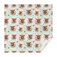 thumbnail image 1 of Colorful Highland Cow Flower Pattern Square Tablecloth,Waterproof Square Table Cover,Wipeable Spillproof Washable Table Cover for Home Kitchen Party Decor 60"x60"(152x152cm), 1 of 6