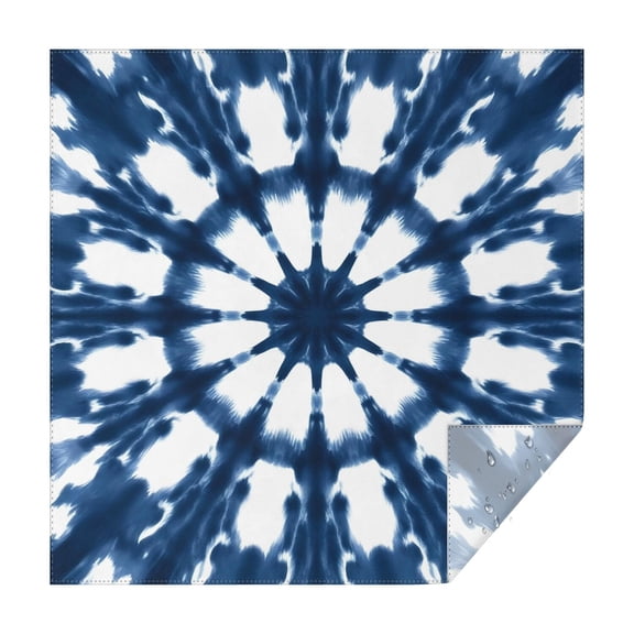 Blue Tie Dye Star Pattern Square Tablecloth,Waterproof Square Table Cover,Wipeable Spillproof Washable Table Cover for Home Kitchen Party Decor 42"X42"(107x107cm)