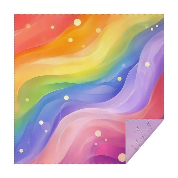 Rainbow Tie Dye Wave Pattern Square Tablecloth,Waterproof Square Table Cover,Wipeable Spillproof Washable Table Cover for Home Kitchen Party Decor 52"x52"(132x132cm)