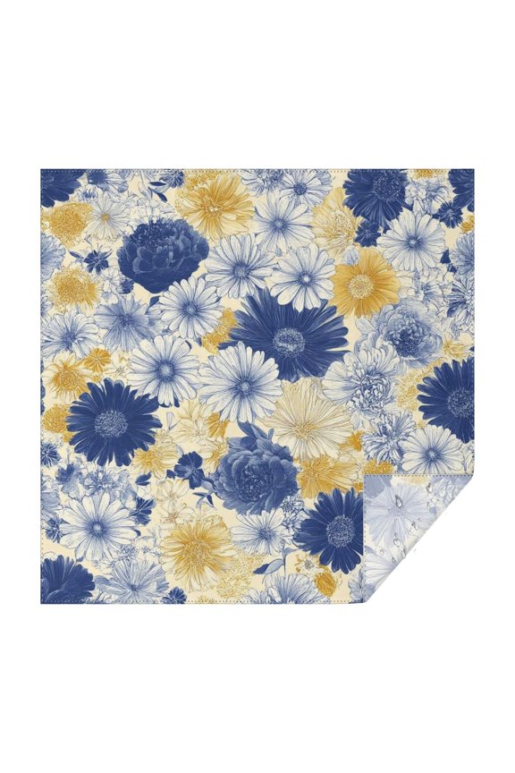Pioneer Flower Floral Print Pattern Square Tablecloth,Waterproof Square Table Cover,Wipeable Spillproof Washable Table Cover for Home Kitchen Party Decor 42"X42"(107x107cm)