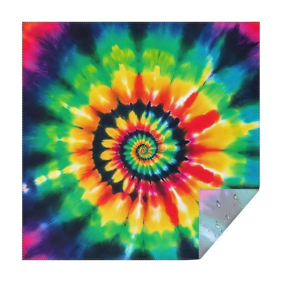 Rainbow Tie Dye Mandala Pattern Square Tablecloth,Waterproof Square Table Cover,Wipeable Spillproof Washable Table Cover for Home Kitchen Party Decor 52"x52"(132x132cm)