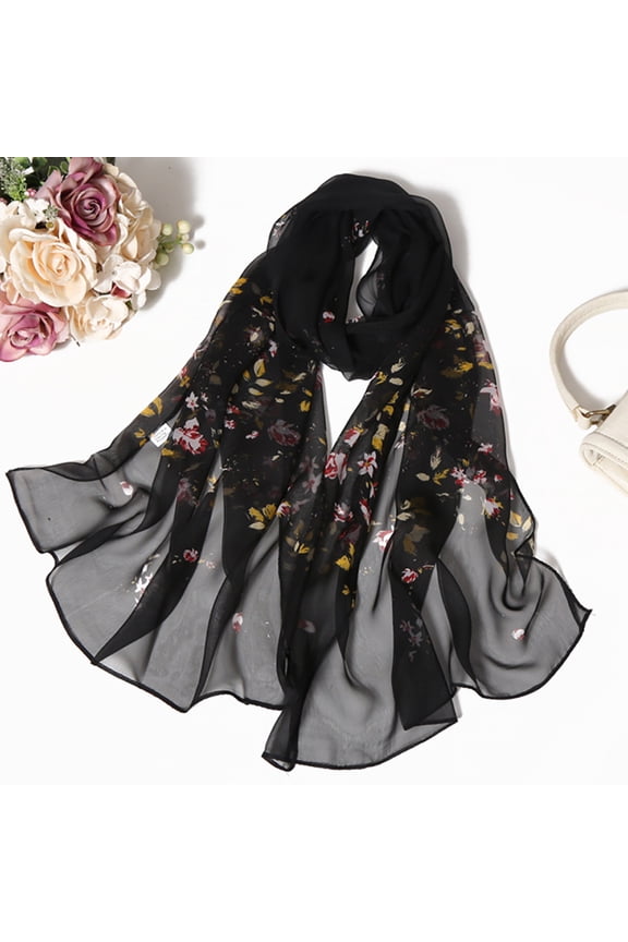 Scarf For Women Rose Print Long Wrap Scarf With Flowing Drape For Travel Events And Everyday Wear Womens Scarf
