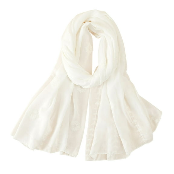 Scarf ForFashion Thin Plain Embroidered Cotton And Linen Long