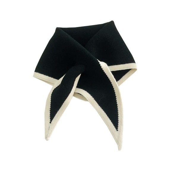 Scarf ForScarf Contrast Color Autumn Winter Simple Knitting Collar Scarf Outdoor Black Scarf