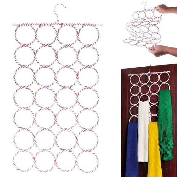 Scarf Hanger ~1pcs Multiple Purpose Holder For Closet ~ Clutter Removing And Saving Hanger For Scarves Shawl Belts & Accessories ~ Scarf Hanger Random Color,Storage Rack