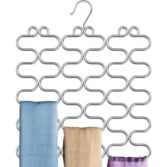 Scarf Hanger for Closet, 23 Loop, Chrome