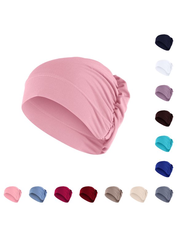 Scarf Hat Set for Women Solid Beading Ruffle Chemo Headwear Wrap Cap Cozy Winter Accessory for Daily Wear and Self-C Care