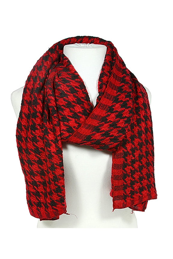 Scarf – Hounds-tooth Print - Red - SF-TSF51489RD