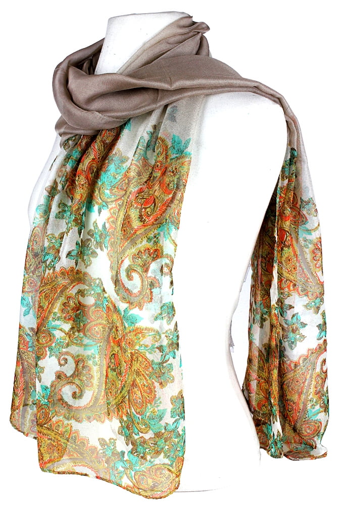 Fine Paisley Print Scarf
