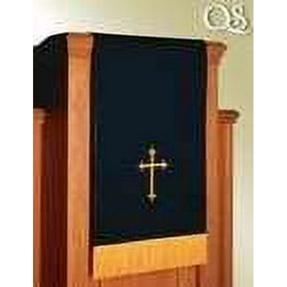 Scarf-Pulpit/Lectern-Pavillion-Reversible-Black/White/Latin Cross (11664)