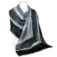 thumbnail image 1 of Scarf - Shawl - Concentric Square Print - Black /Gray - SF-SSF50545BKX, 1 of 1