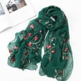 thumbnail image 1 of Scarf Shawl, Duoif Headband Embroidery Scarf Chiffon Hijabs Scarf Hijab Shawls Women Wrap Scarf for Women Dark Green, 1 of 2