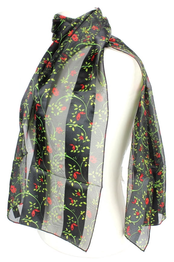 Scarf - Silk Feel Touch - Lady Bugs - SF-ON1532BK