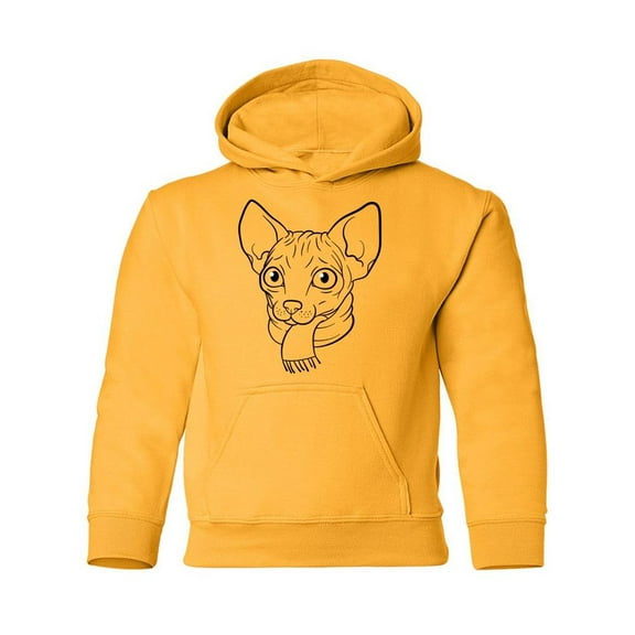 Scarf Sphinx Cat Hoodie Juniors -Image by Shutterstock,  Small
