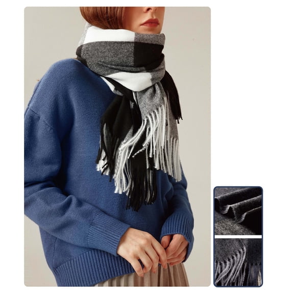 Scarf Striped Plaid Large Shawl Elegant And Winter Warm Scarf, Extra Length for Creative Styling and Draping, Perfect for Hippie Festivals, Beach Vacations, and Artistic Photo Opscolor