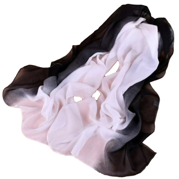 Scarf Stylish Gradient Color Soft Material Women Long Chiffon Shawl for Beach