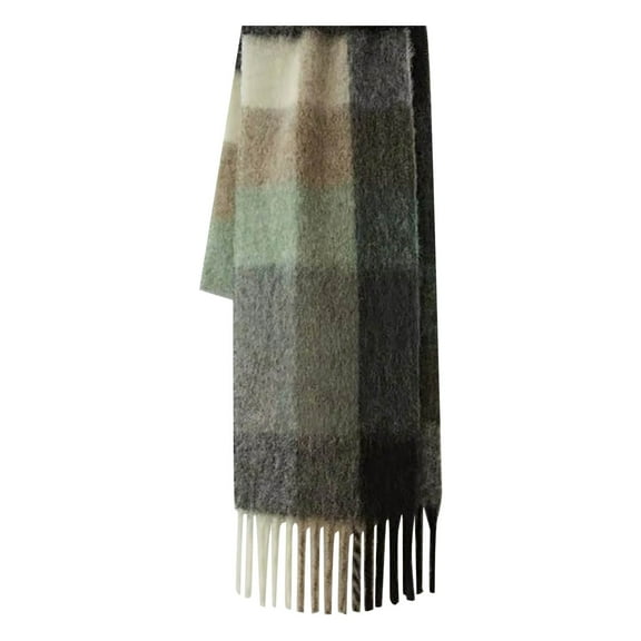 Scarf Thermal Fall Winter Classic Tassel Plaid Warm Soft Chunky Large Blanket Wrap Shawl Scarves 1 Pack Warm For Womens Shawl Wraps For Women