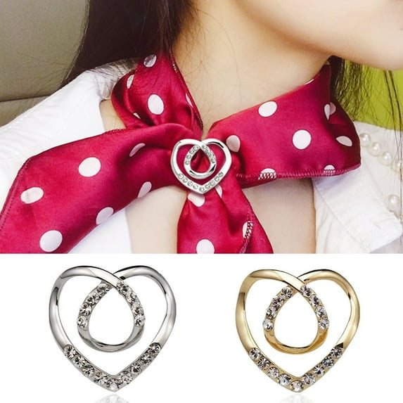 Scarf Tie Buckle Rings for Women, Multifunctional Geometry Shiny Rhinestone Inlaid Decorative Clothes Corner Knotted Button for Women Girls Decorative Accessories