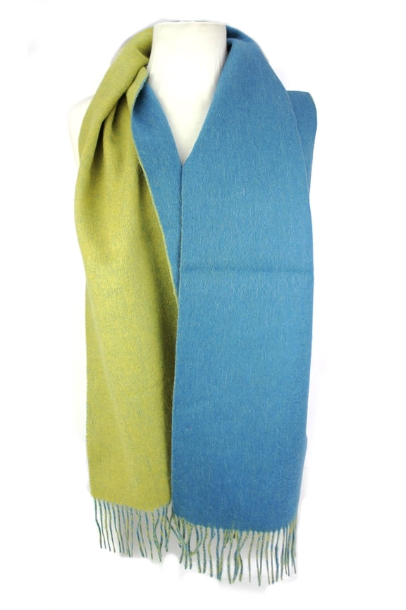 Wool Blended Muffler Scarf, Turquoise/Yellow, 1-Piece - SF-LWR01-TQMU