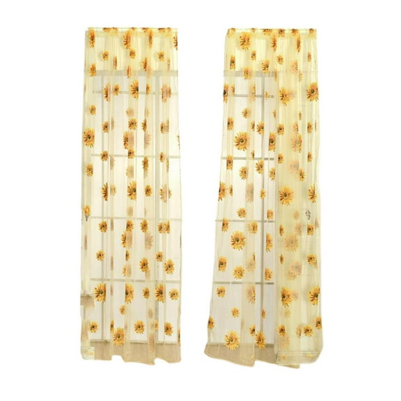 Scarf Voile Door Window Curtain Drape Panel Valances 100 Pieces 200cm - Yellow