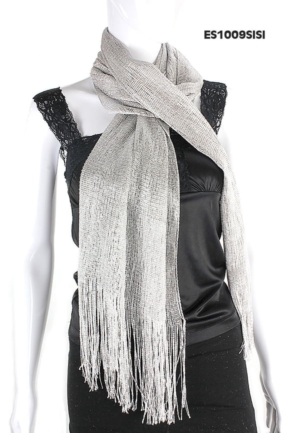 Scarf - Weave Lurex Shawl – Silver / Silver – SF-ES1009-SVSV