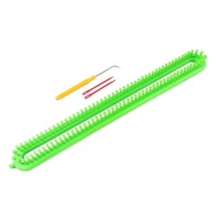 Katech Rectangle Knitting Looms 47 cm Long Green Plastic Weaving Looms Set  Scarf Hats Making Tools DIY Crocheting Handmade Craft Kit with a Crochet  Hook and Needle for Knitting Lovers (Green) 47