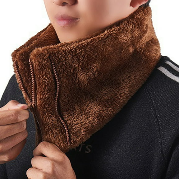 Scarf Winter Double-Layer Neck Warmer Knit Fleece Lined Circle Loop Scarves Gifts