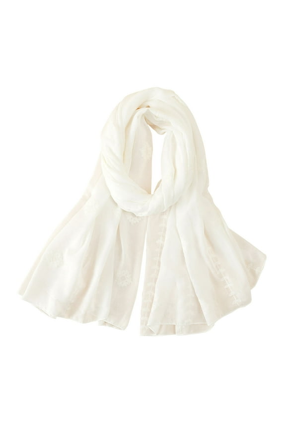 Scarf Women Fashion Thin Plain Embroidered Cotton And Linen Long Shawl Wraps For Women