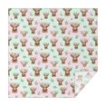 thumbnail image 1 of Green Highland Cow Flower Pattern Square Tablecloth,Waterproof Square Table Cover,Wipeable Spillproof Washable Table Cover for Home Kitchen Party Decor 42"X42"(107x107cm), 1 of 6