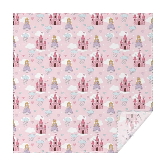 Princess Castle Cloud Pattern Square Tablecloth,Waterproof Square Table Cover,Wipeable Spillproof Washable Table Cover for Home Kitchen Party Decor 42"X42"(107x107cm)