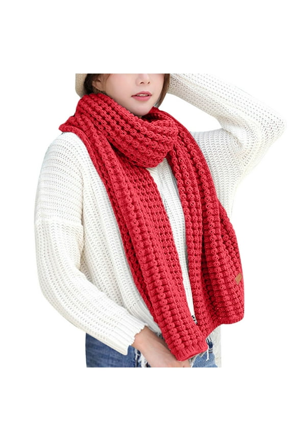 Scarf For Women Winter One Size Winter Multi Colored Kint Feel Pashmina Shawls Wraps Elasticity Light Warm Scarves Men Long Thick Scarves Knit Couples Winter Scarf