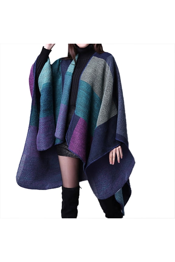 Scarf Women's Travel Plaid Shawl Wraps Open Front Poncho Cape Warm Oversized Sweaters Casual Cardigan Shawls For Fall Winter Shawl Wraps For Women