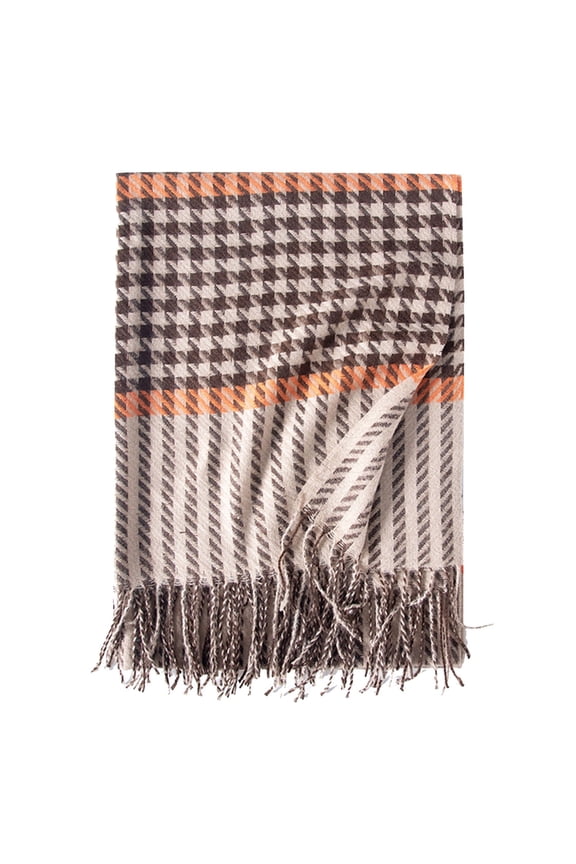 Scarf Womens Fashion Long Shawl Houndstooth Plaid Winter Warm Plaid Large Shawl Wraps For Women